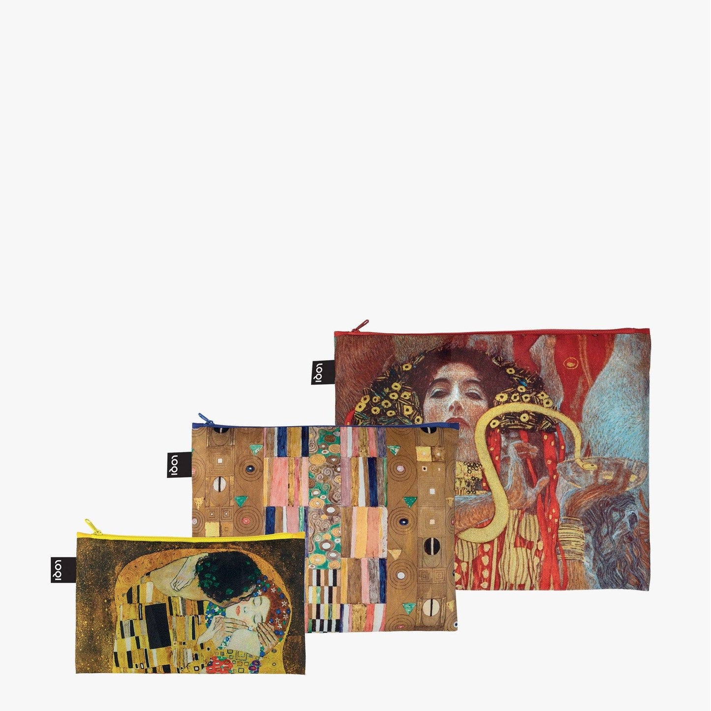 Conjunto de bolsos reciclados con cremallera GUSTAV KLIMT